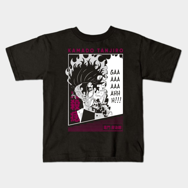 Tanjiro Kamado Demon Slayer Kids T-Shirt by NightHunter